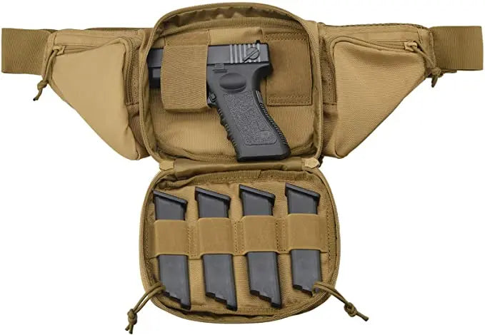 Outdoor MOLLE Fanny Pack, Gun Holster for Multiple Models, Compact & Secure Fit for Utility Accessories