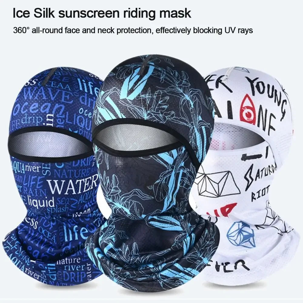 Summer Cool Ice Silk Balaclava - Full Face Cover with UV Protection for Cycling, Motorcycle & Outdoor Sports