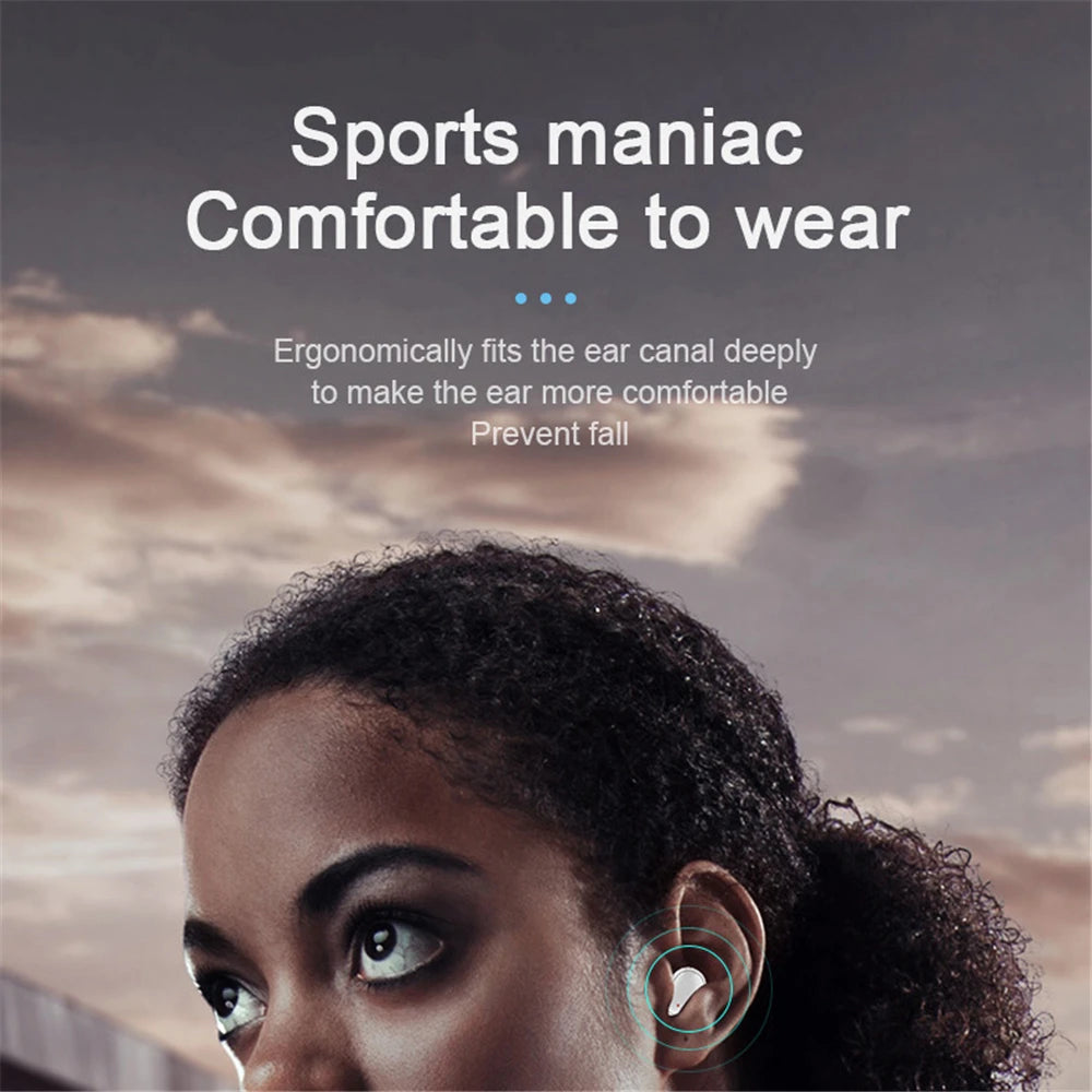 A6S Wireless Bluetooth Earphones Touch Control Sport Headset LED Display Stereo Sound For Mobile Phones