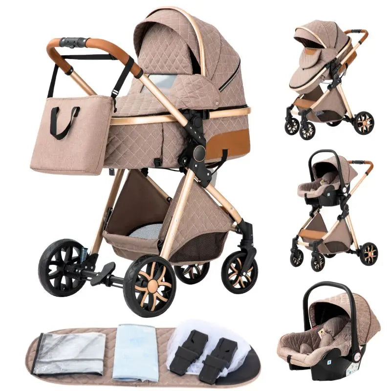 3-in-1 baby stroller travel system lightweight pram for newborns compact foldable Winter baby stroller baby buggy all-terrain
