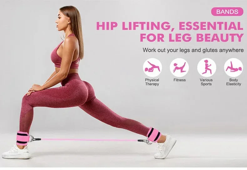 1/11pc TPE Resistance Band Set Fitness Band Pull Rope Elastic Training Band With Door Anchor Handles Carry Bag Legs Ankle Straps
