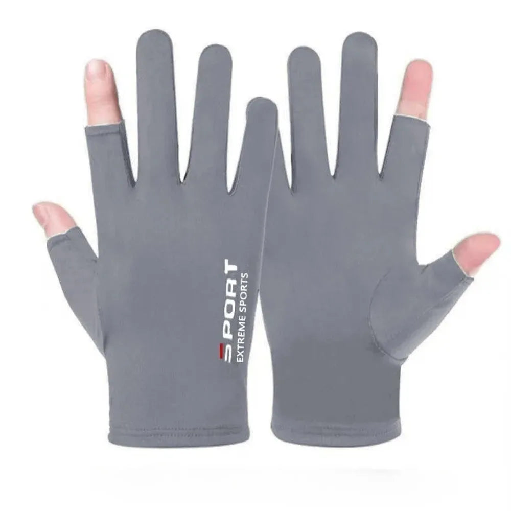 Ice Silk Halffinger Cycling Gloves for Men and Women Outdoor Sports Fitness Driving Fishing Highelastic Comfortable