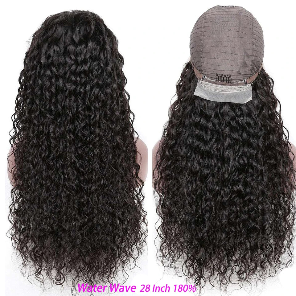 34 Inch 13x4 Hd Transparent Water Wave Lace Front Wig 4x4 Lace Closure Wig Wet And Wavy Curly Human Hair 13x6 Lace Frontal Wigs
