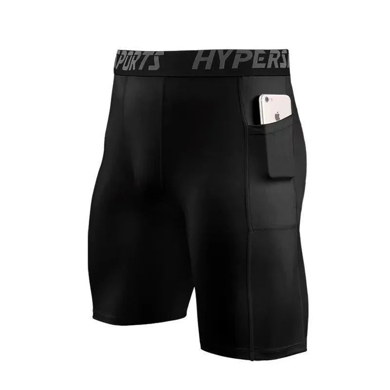 Men's Sports Leggings, Bottoming Shorts, Quick-drying Stretch Fitness, Running, Track and Field, Basketball Training, Compressio