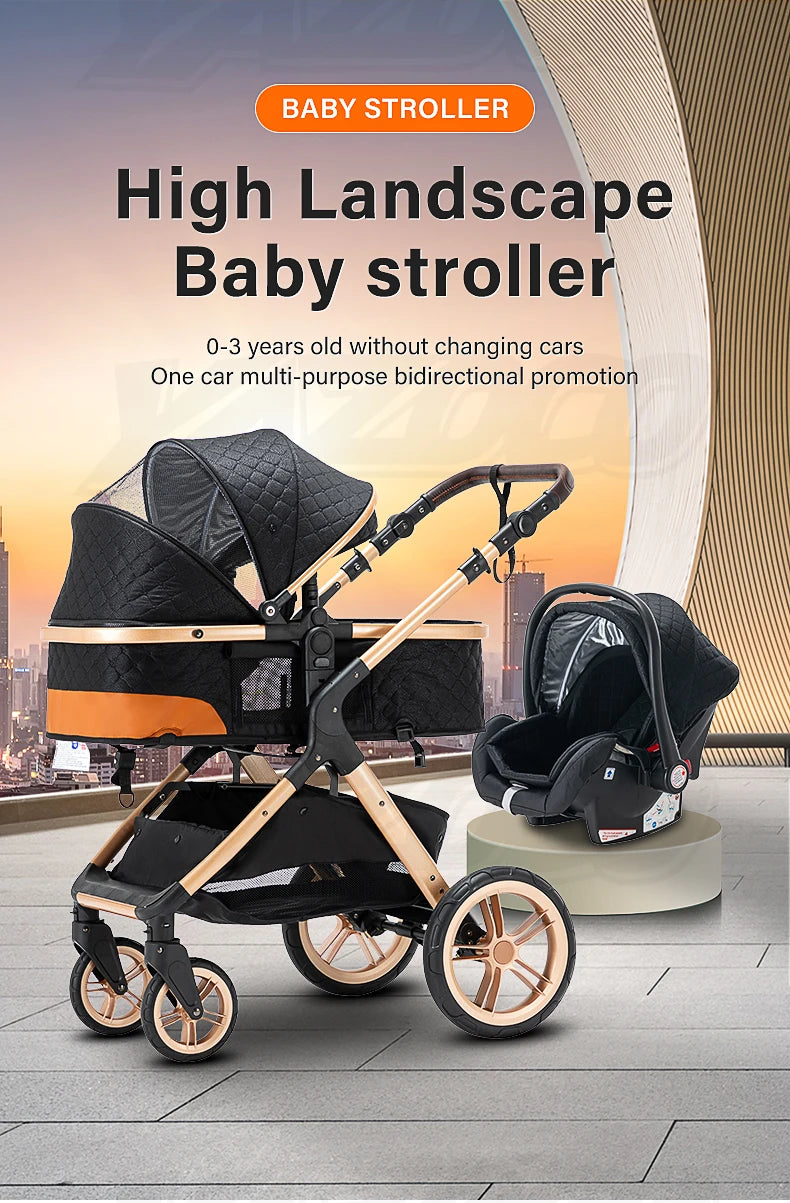 3-in-1 baby stroller travel system lightweight pram for newborns compact foldable Winter baby stroller baby buggy all-terrain
