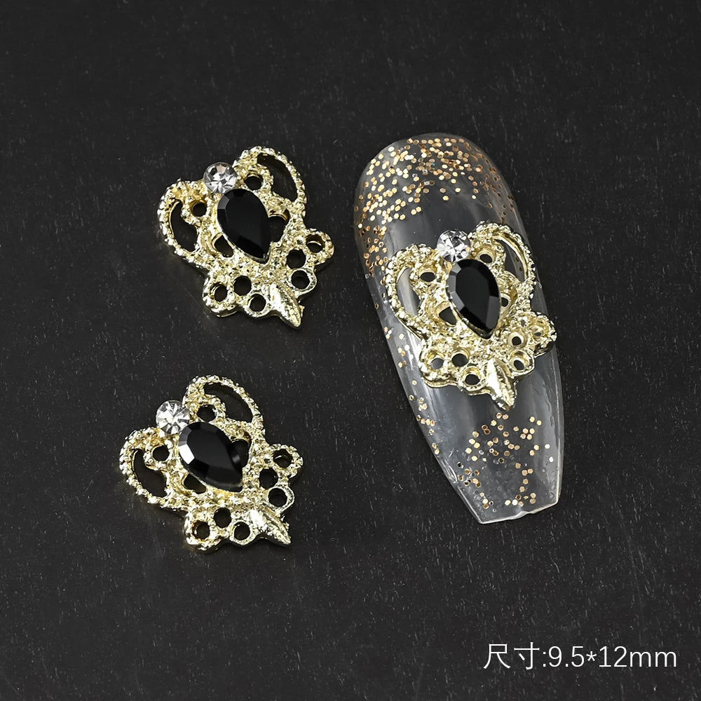 5/10pc Luxury Crystal Pink Heart Nail Art Charm 3D Love Shape Nail Rhinestones Diamond Shine Valentine's Day Manicure Decoration