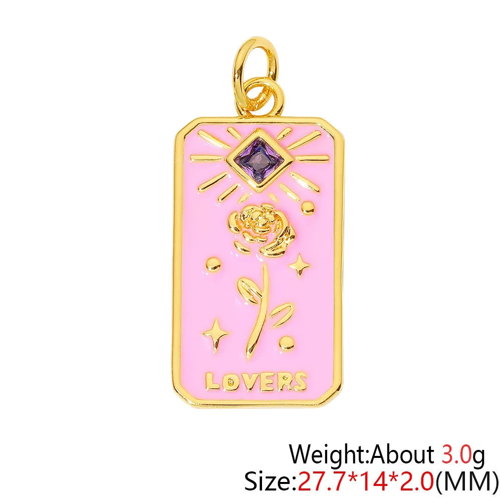 HUAMI Colorful Cute Bear Enamel Necklace Pendant Handmade Prevent Allergy Multicolor Cubic Zirconia Charms Supplies Accessories