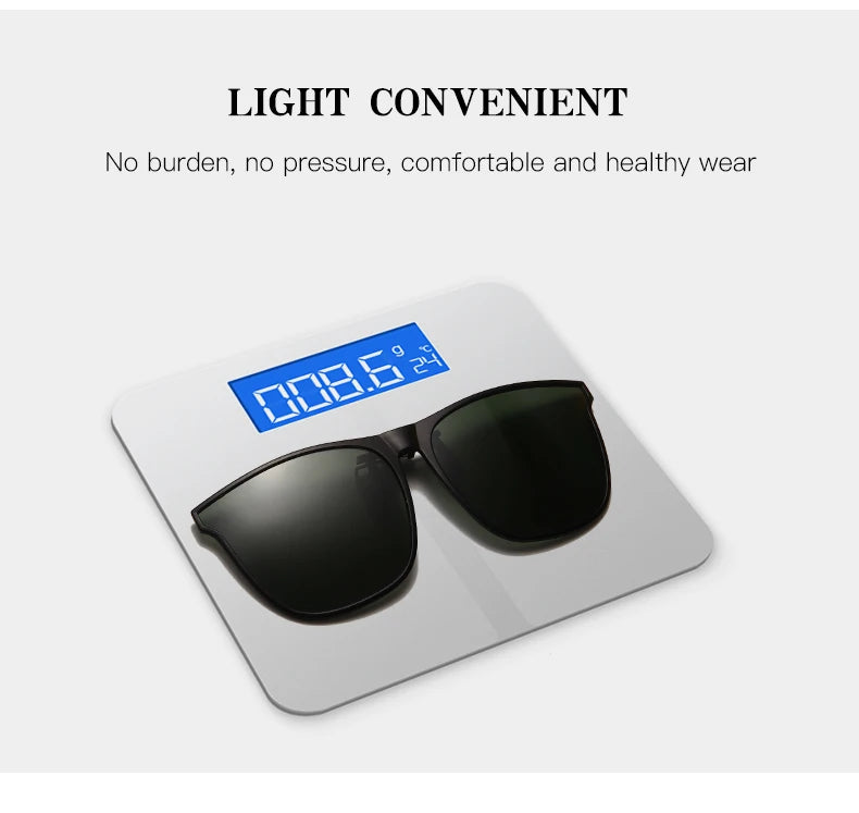 Clip On Sunglasses Men Photochromic Car Driver Goggles Night Vision Glasses Anti Glare Vintage Square Glasses