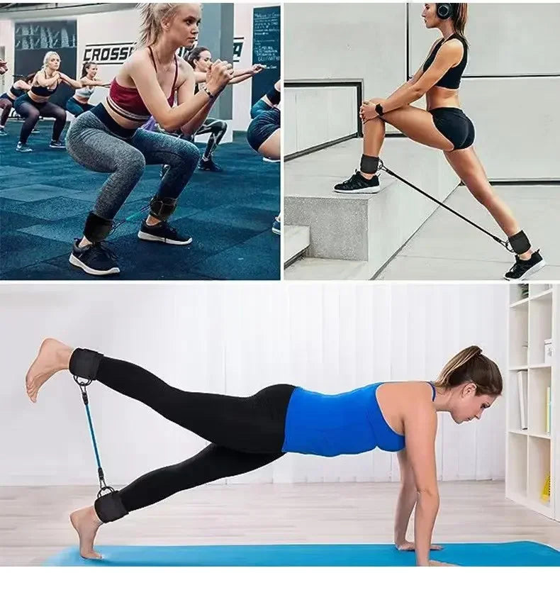Ankle Straps Resistance Bands Set Fitness Workout Exercise Equipment Ankle Weight Yoga Elastic Fitness Band For Gym Man Woman