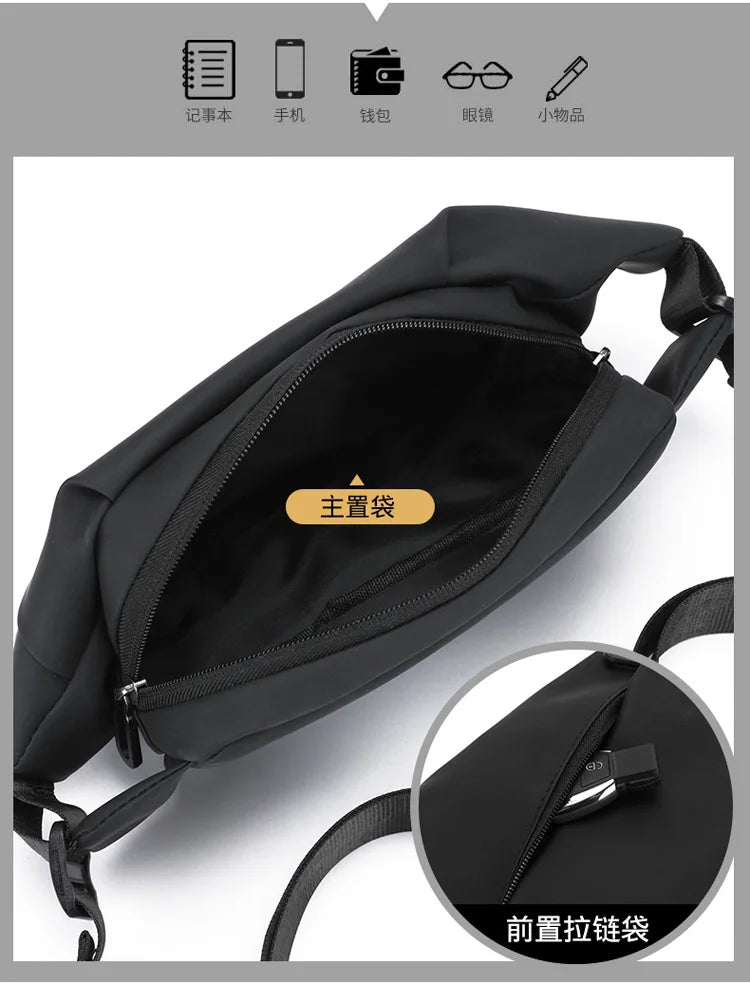 Men Minimalist Outdoor Sports Running Jogging Waist Bag Man Waterproof Fanny Pack Stylish Cross Body Belt Bag Waist Bag for Men