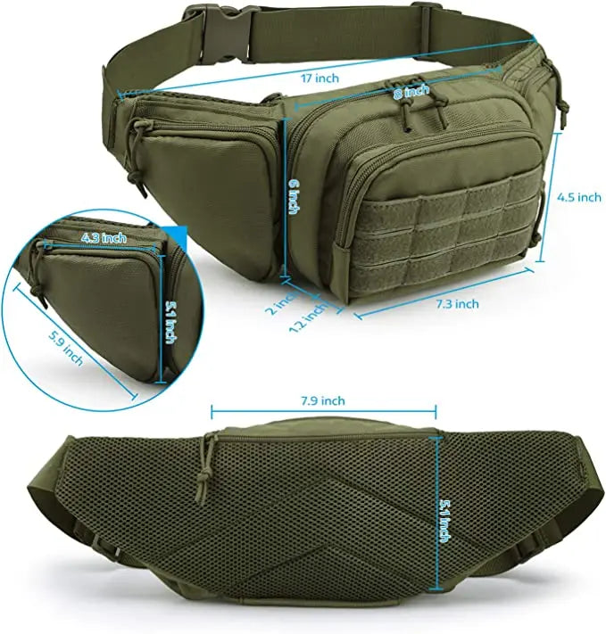 Outdoor MOLLE Fanny Pack, Gun Holster for Multiple Models, Compact & Secure Fit for Utility Accessories