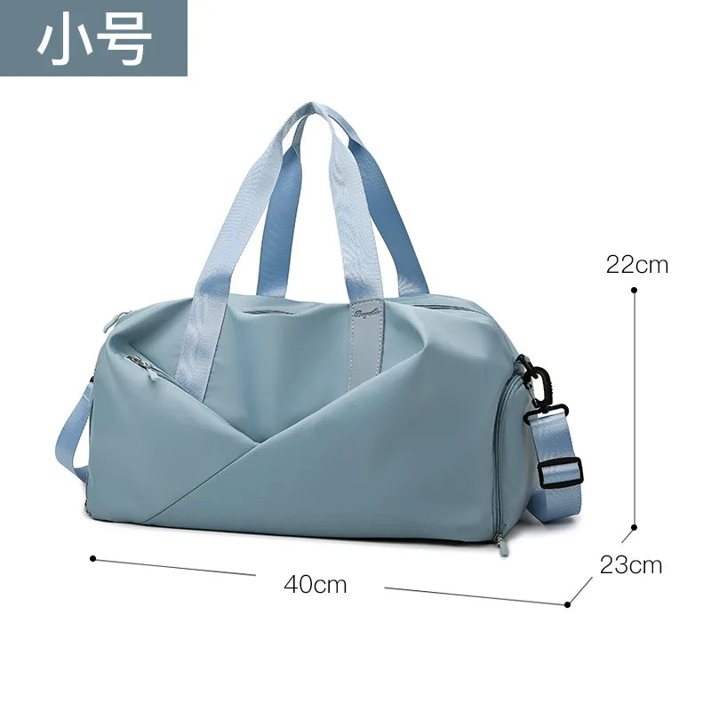 Large Capacity Fitness Bag Women's Handheld Oxford Cloth Yoga Sports Bag Fashionable Luggage Bag Wet And Dry Separation Can P...