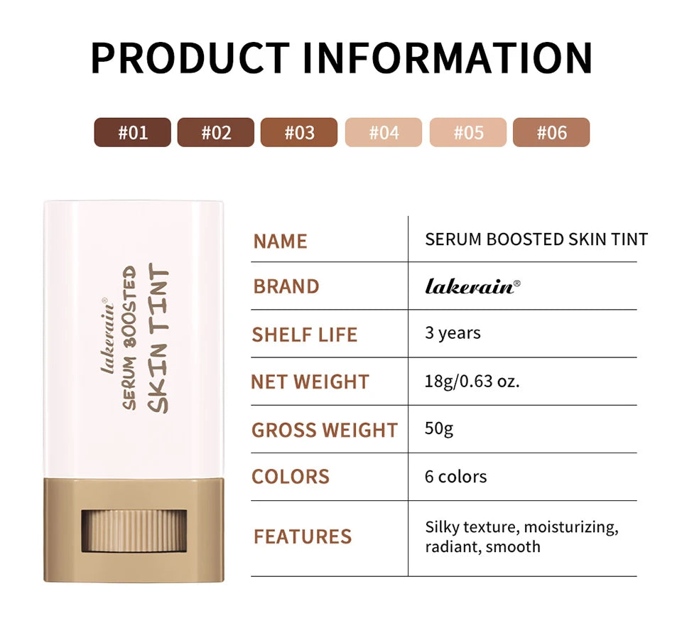 Beauty Balm Serum Boosted Skin Tint Foundation Stick Smooth Plumper Hight Coverage Travel Bronze Foundation Makeup