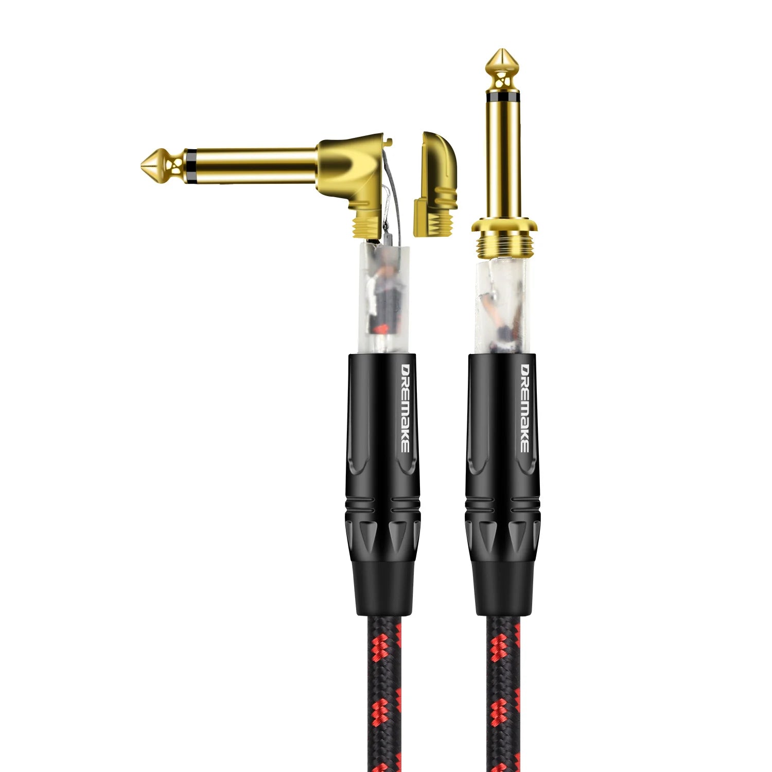 Jack 6.35 mm Mono Cable Gold Plated Guitar Cable Male to Male Cotton Braided Instrument Cable for Guitar Bass keyboard
