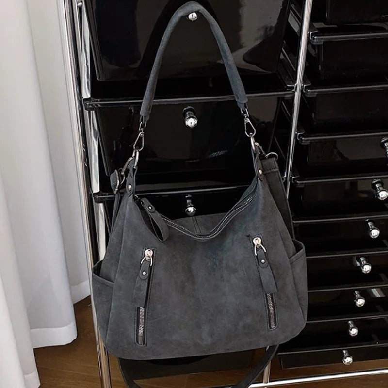 Women Crossbody Bag Luxury Designer Oblique Cross Single Shoulder bag Large Capacity Handbags Retro Matte PU Leather Hobos purse