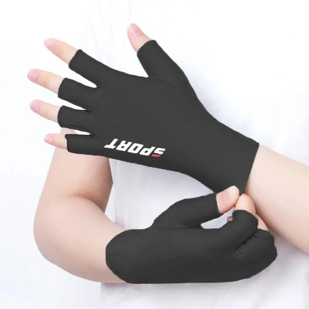 Ice Silk Halffinger Cycling Gloves for Men and Women Outdoor Sports Fitness Driving Fishing Highelastic Comfortable