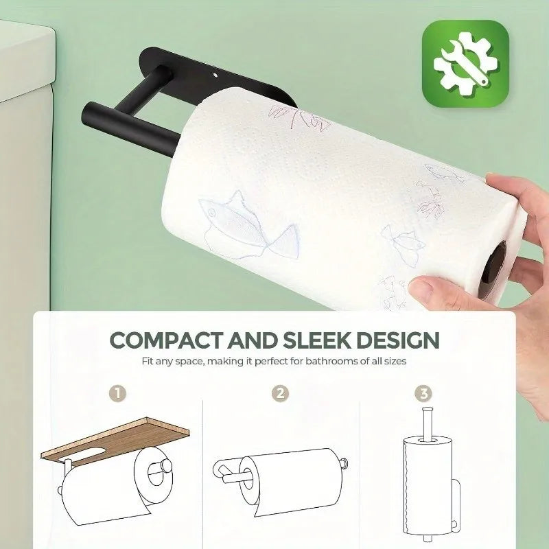 Kitchen Paper Towel Holder Adhesive Tissue Hanger Toilet Roll Paper Dispenser Cabinet Storage Napkin Rack Bathroom Accessories