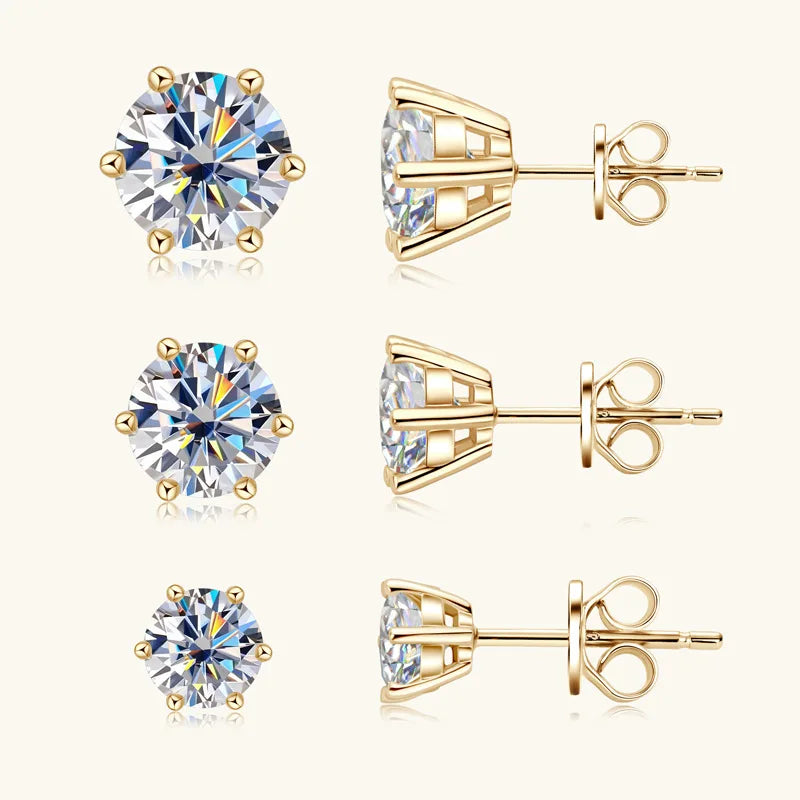 Promotion Moissanite Earrings for Women Pass Diamond Test Pen 100%  With Certificate Ear Studs 925 Sterling Silver Fine Jewelry