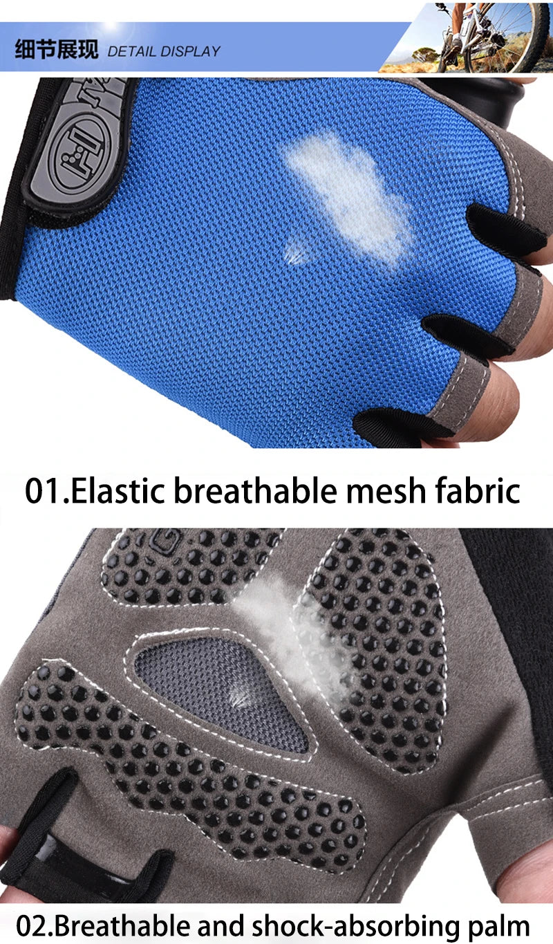 Fingerless Gym Gloves for Men Women Breathable Anti Slip Fitness Training Gloves for Bodybuilding Cycling Sports