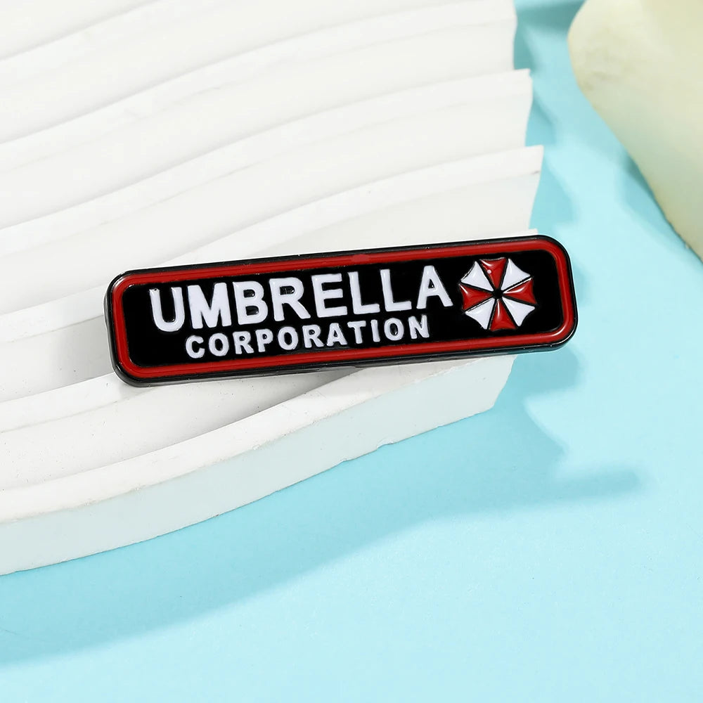 Wholesale Umbrella Corporation Enamel Pins Black Long Strip Brooch