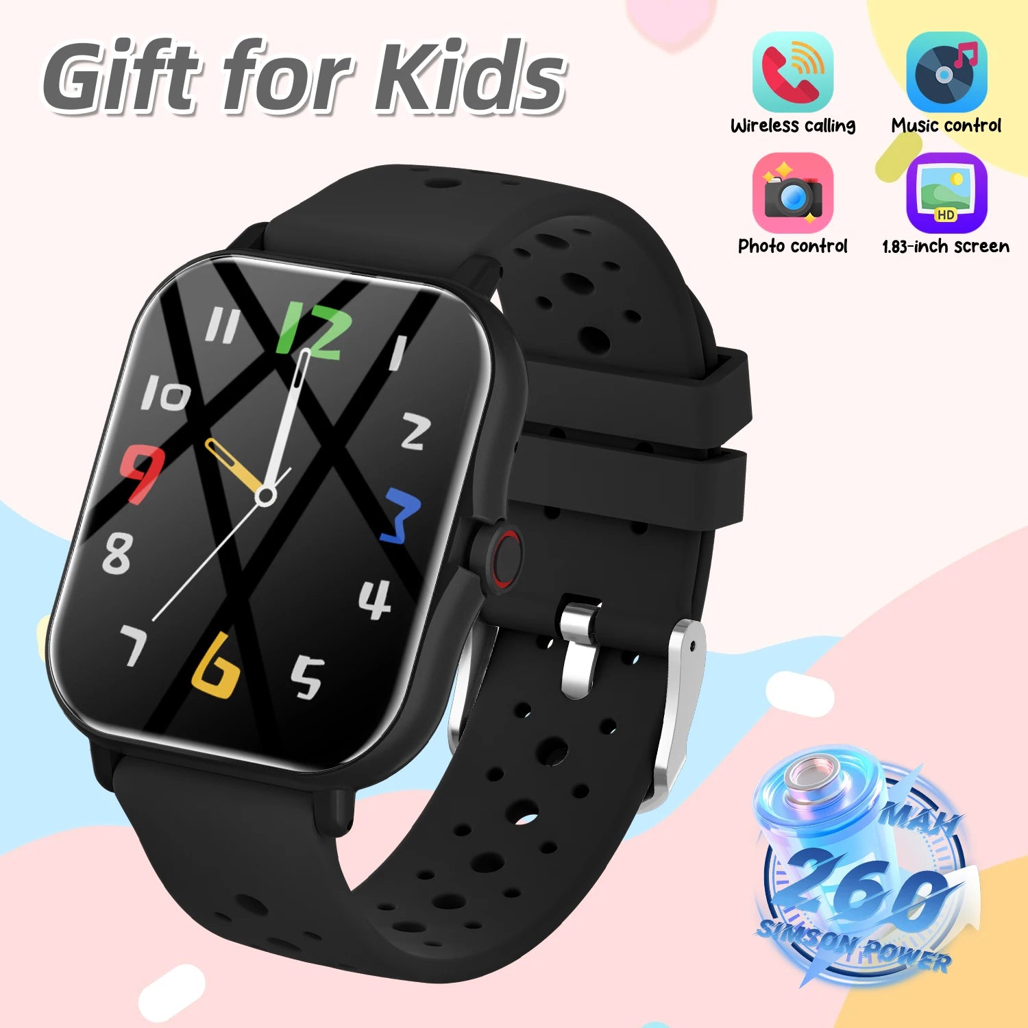 2026 New Smartwatch 1.83"Screen Bluetooth Call Voice Assistant Music Control Fitness Tracker for Android/IOS Phone Children Gift
