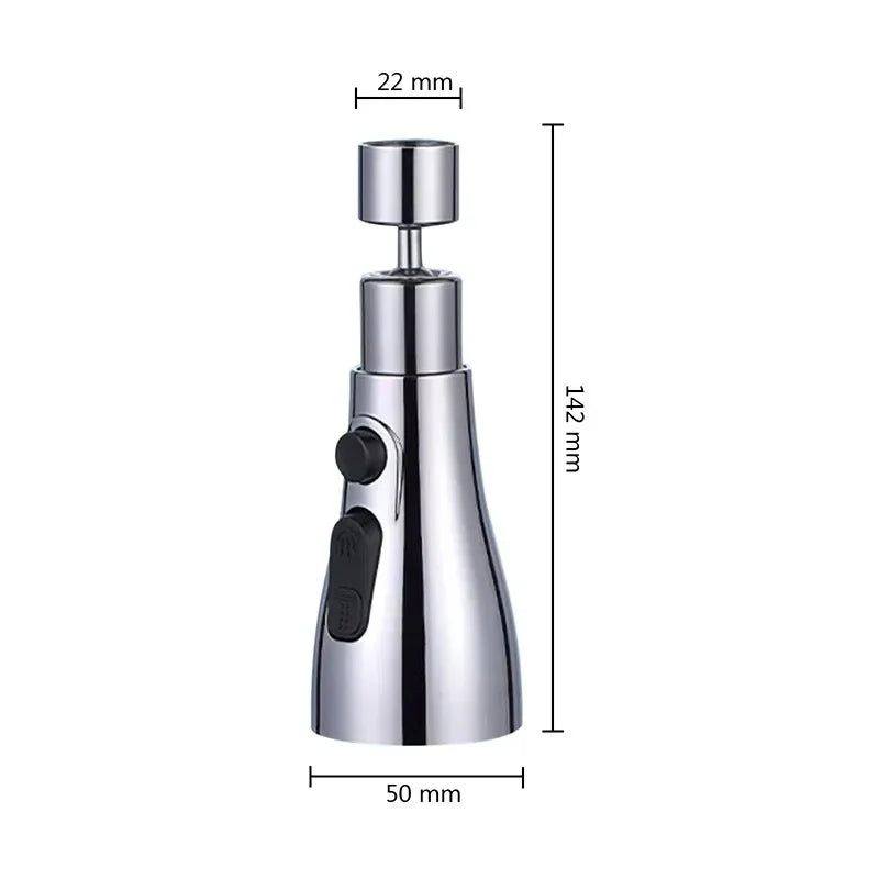 Universal 360° Rotation Kitchen Faucet Extender 3 In1 ABS Durable Water Saving Shower Spray Head Bathroom Basin Tap Replacement