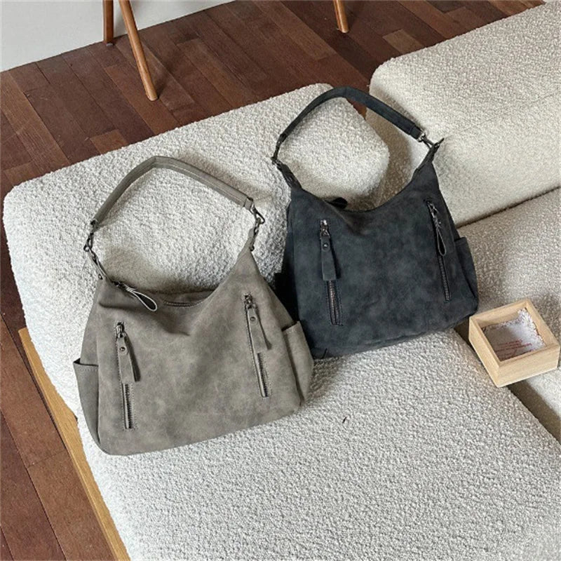 Women Crossbody Bag Luxury Designer Oblique Cross Single Shoulder bag Large Capacity Handbags Retro Matte PU Leather Hobos purse