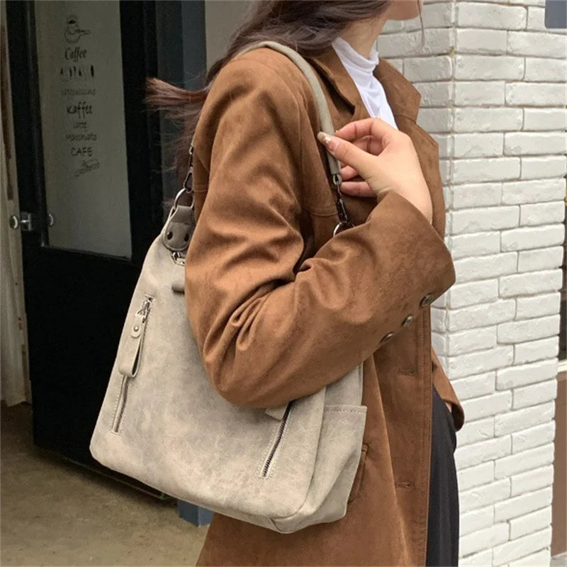Women Crossbody Bag Luxury Designer Oblique Cross Single Shoulder bag Large Capacity Handbags Retro Matte PU Leather Hobos purse
