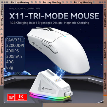 ATTACK SHARK X11 PAW3311 optical sensor,maximum resolution of 22K DPI acceleration up to 40G,edge in competitive gaming