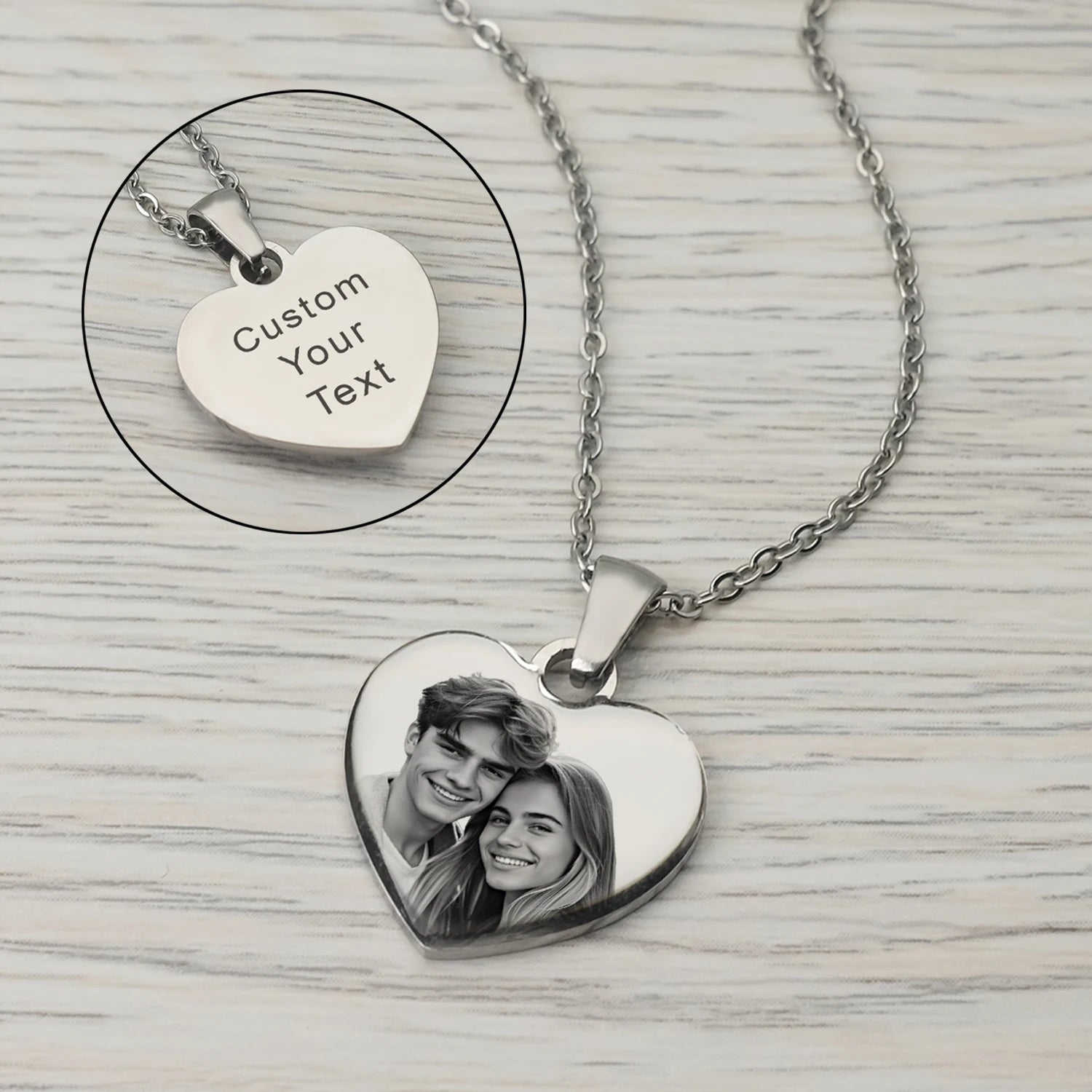 Picture Necklace Personalized for Women,Custom Photo Love Heart Projection Pendant,Customized Valentine's Day gift,gifts for mom