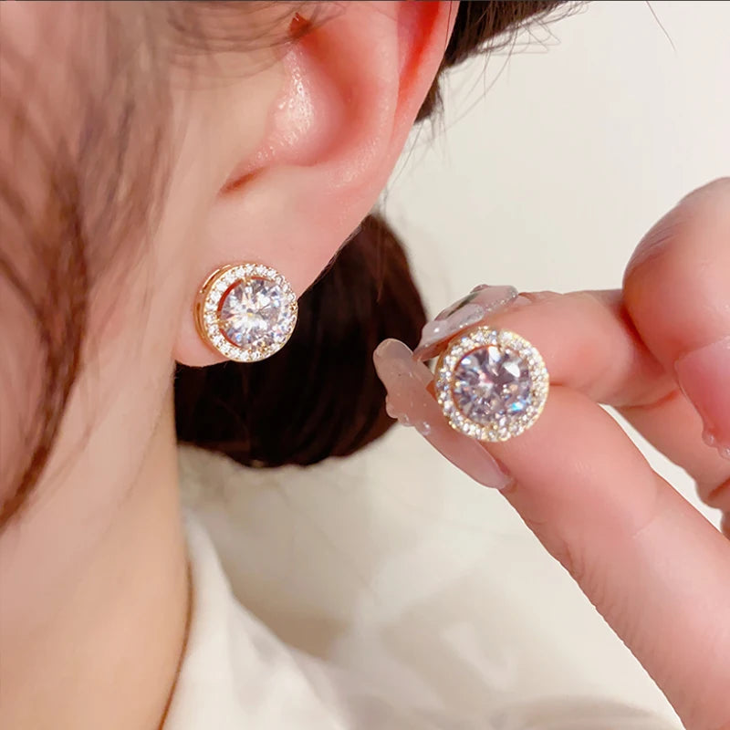 Promotion Moissanite Earrings for Women Pass Diamond Test Pen 100%  With Certificate Ear Studs 925 Sterling Silver Fine Jewelry
