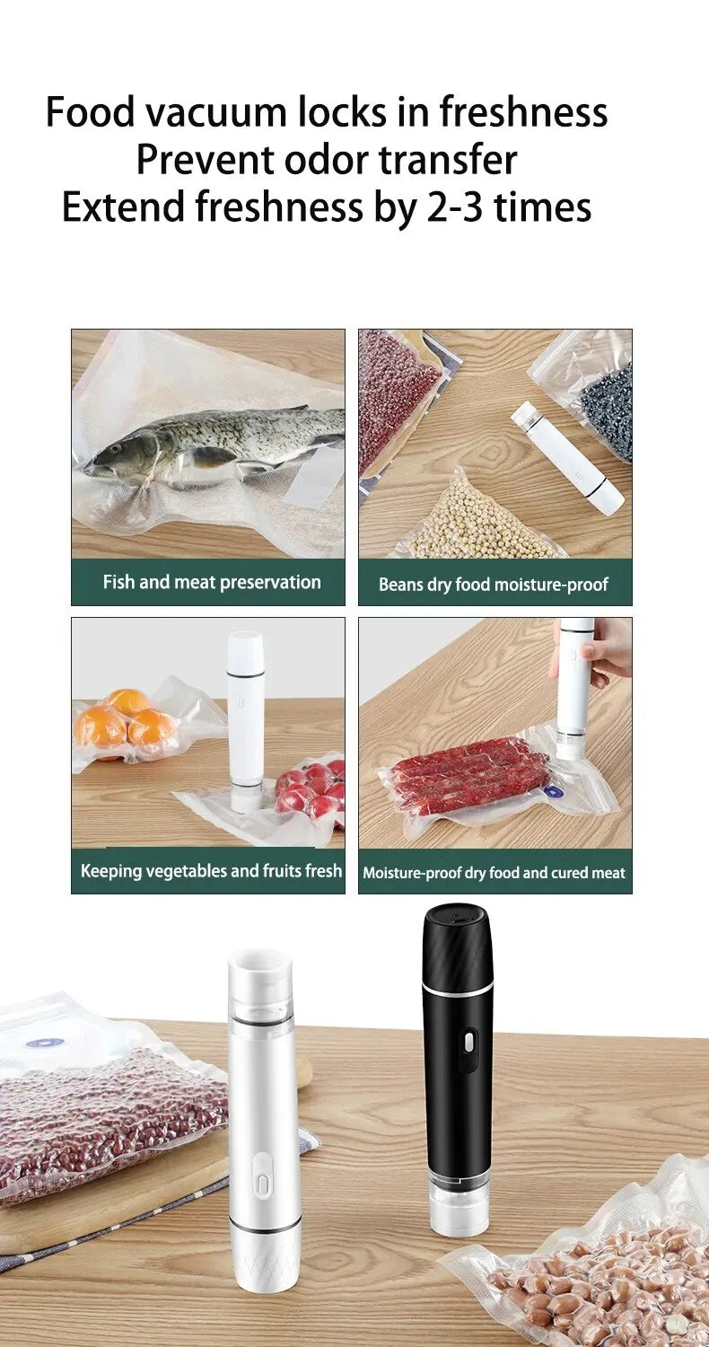 Mini Handheld Vacuum Sealer Machine Kitchen Vacuum Packer Machine Small Sealing Machine Portable USB Electric Food Vacuum Sealer