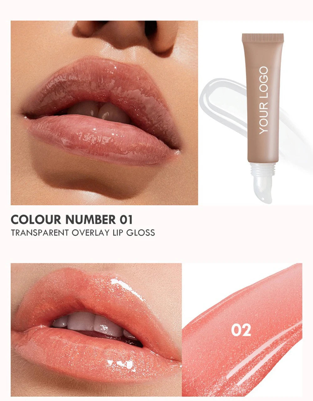 Private Label Lipgloss Custom Logo Hose Tube Shiny Pigment Lip Gloss Durable Glaze Cosmetic Lips Oil Cosmetics lips Makeup