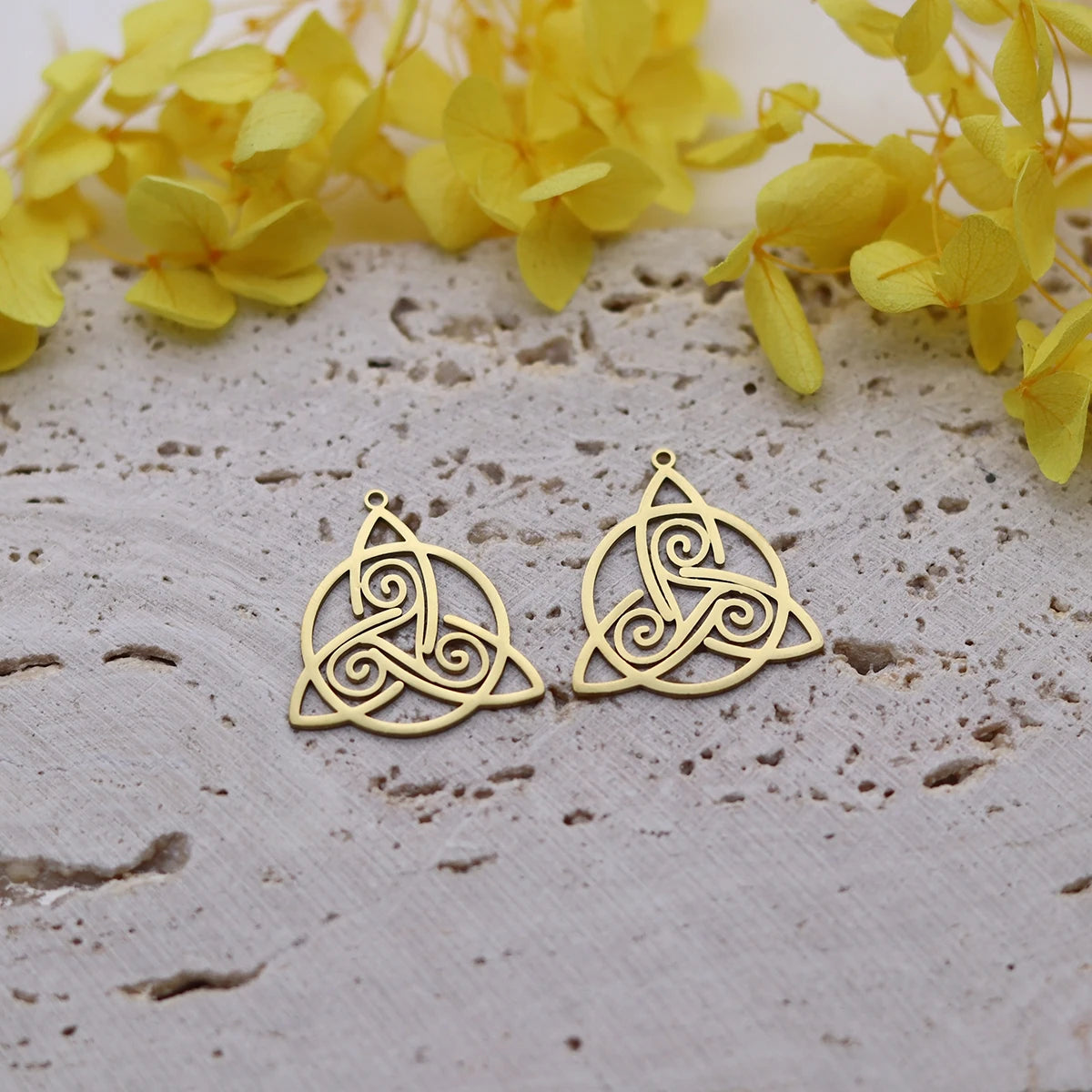 3pcs Amulet Pendants Stainless Steel Celtic Knots Charms For Jewelry Making Wholesale Necklace Keychain Charms Diy Accessory