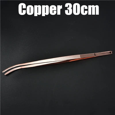 Stainless Steel Kitchen & Bar Tweezer Food Tongs Kitchen Cooking Medical Tweezer Copper/Gold/Black Plated Bar Tool