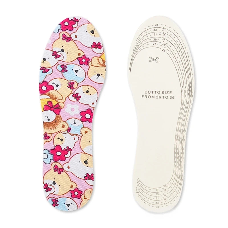 Kids Shoe Pad Cut Size Massage Cushion Latex EVA Ultralight Soft Pads Children Insole Cartoon Protector Breathable For