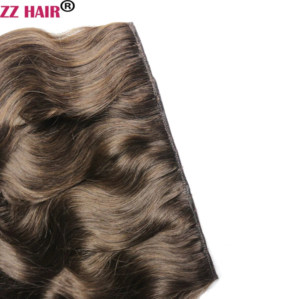 ZZHAIR Clips In 100% Brazilian Human Remy Hair Extensions 16"-28" Hair One Piece Set 5 Clip-in 100g-200g Natural Body Wavy