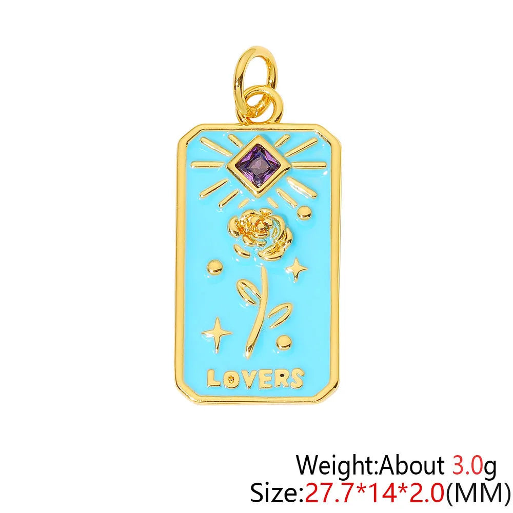HUAMI Colorful Cute Bear Enamel Necklace Pendant Handmade Prevent Allergy Multicolor Cubic Zirconia Charms Supplies Accessories