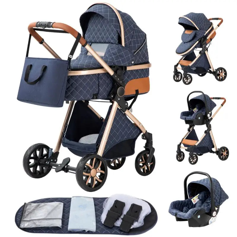 3-in-1 baby stroller travel system lightweight pram for newborns compact foldable Winter baby stroller baby buggy all-terrain