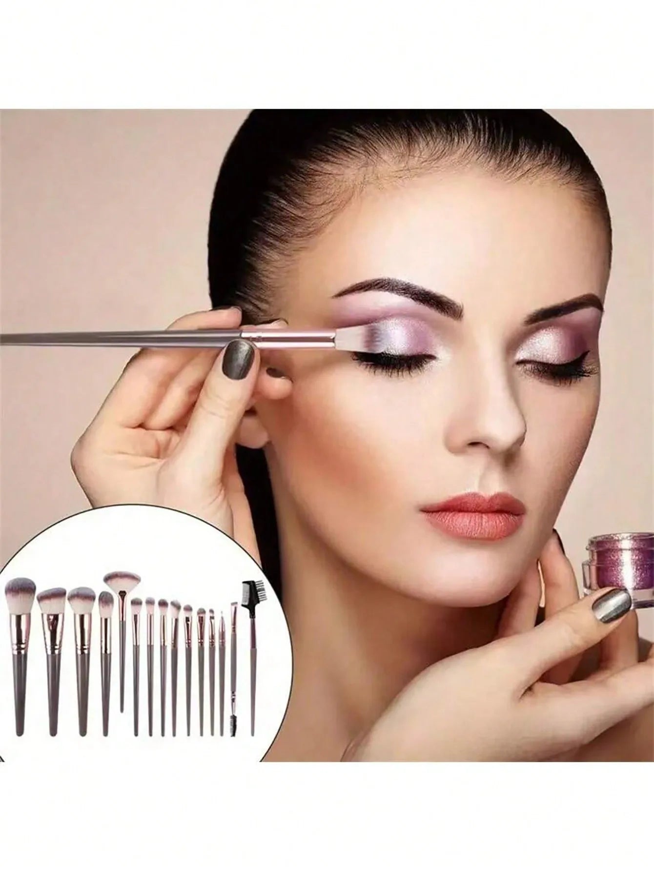 3pcs Makeup Brush Set, Including Angled Eyeliner Brush, Eyebrow Brush, And Ultra-Fine Eyeshadow Brush, Makeup Brush Set, Makeup Brush Kit, Makeup Brush Set, Full Makeup Brushes, Makeup Brush Set, Complete Makeup Tools, Makeup