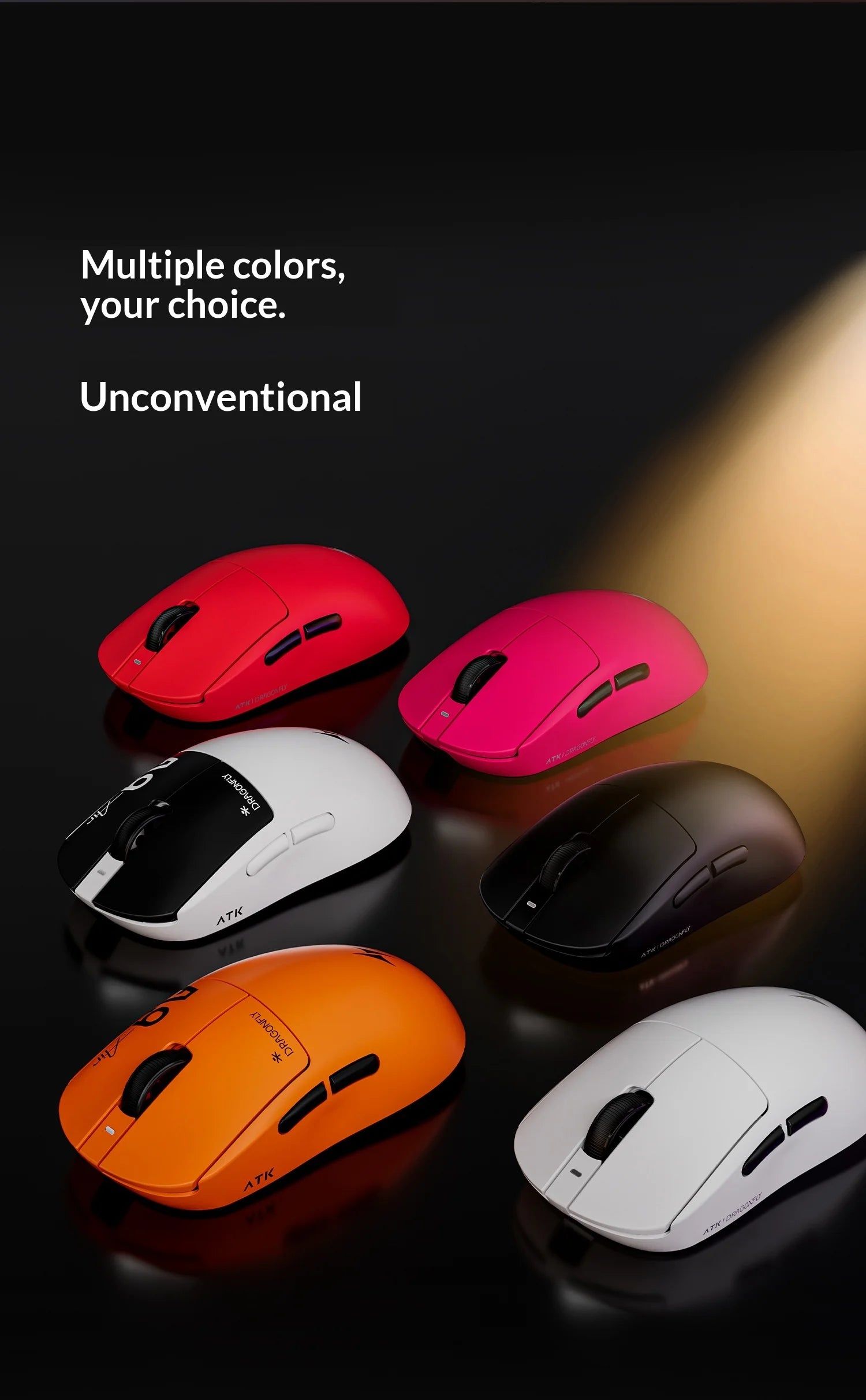 ATK DragonFly A9 Air Ultimate Wireless Gaming Mouse PAW3950 Ultra 42000DPI 750IPS 8KHz RGB Ergonomic For Windows MacOs PC Gifts