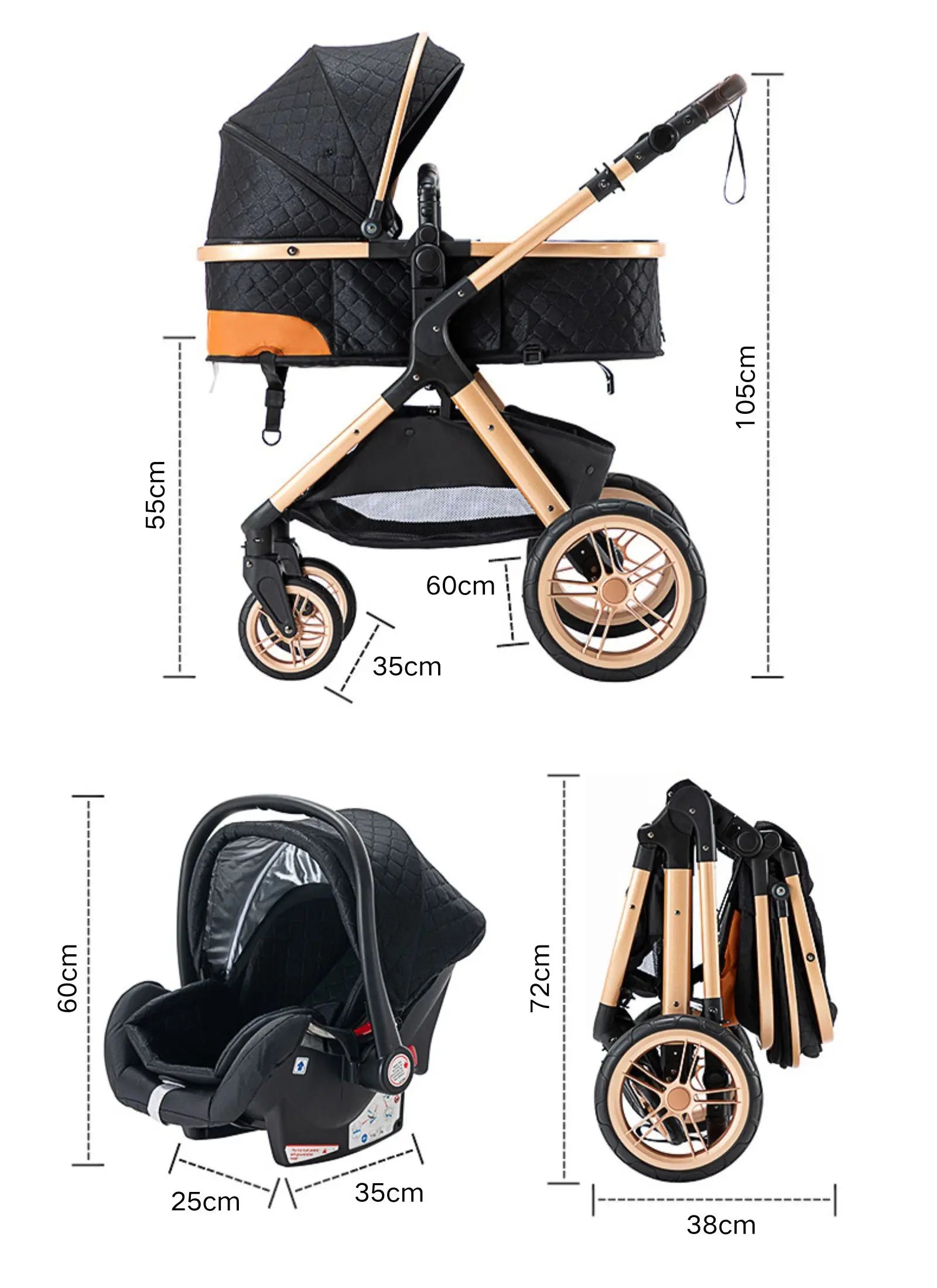 3-in-1 baby stroller travel system lightweight pram for newborns compact foldable Winter baby stroller baby buggy all-terrain