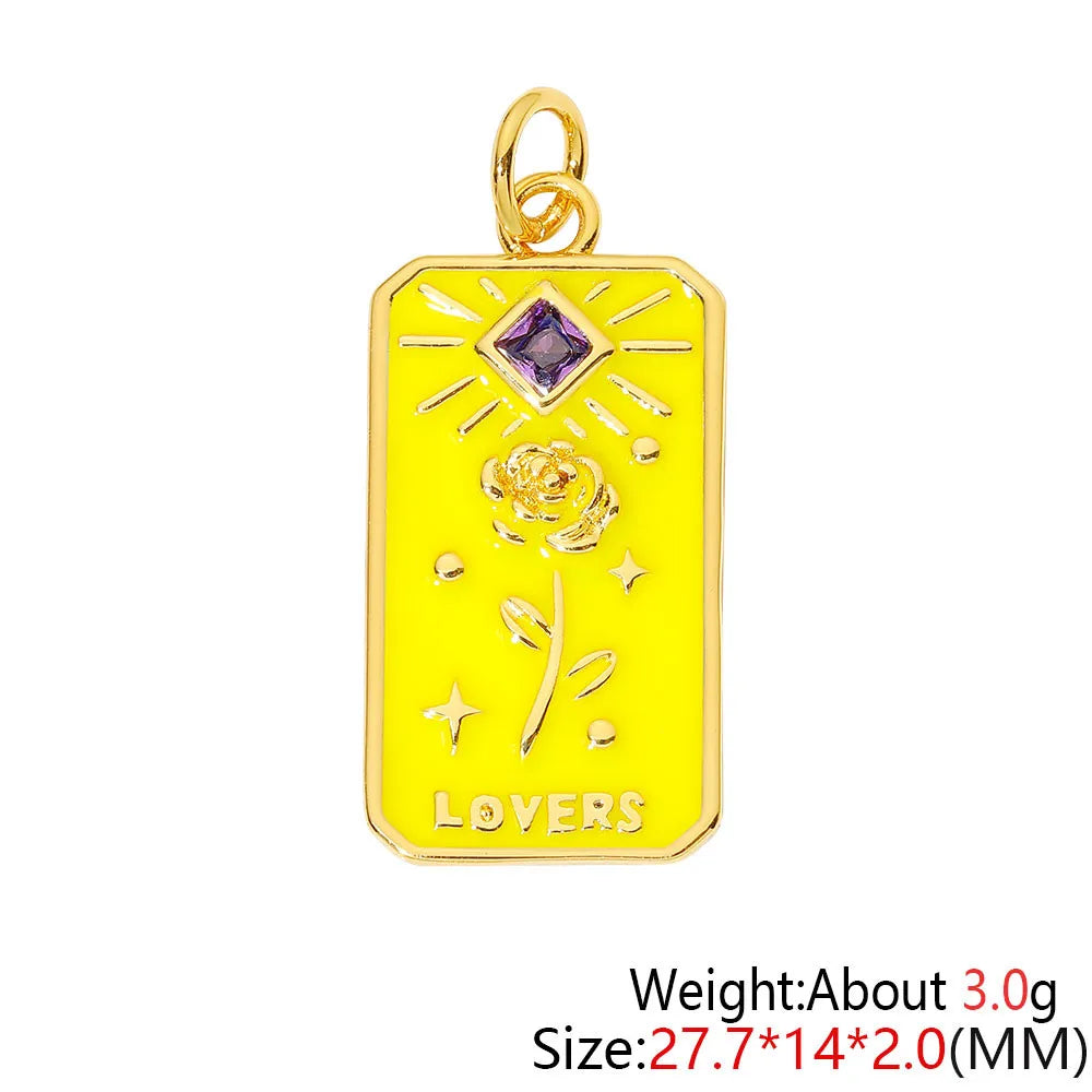 HUAMI Colorful Cute Bear Enamel Necklace Pendant Handmade Prevent Allergy Multicolor Cubic Zirconia Charms Supplies Accessories