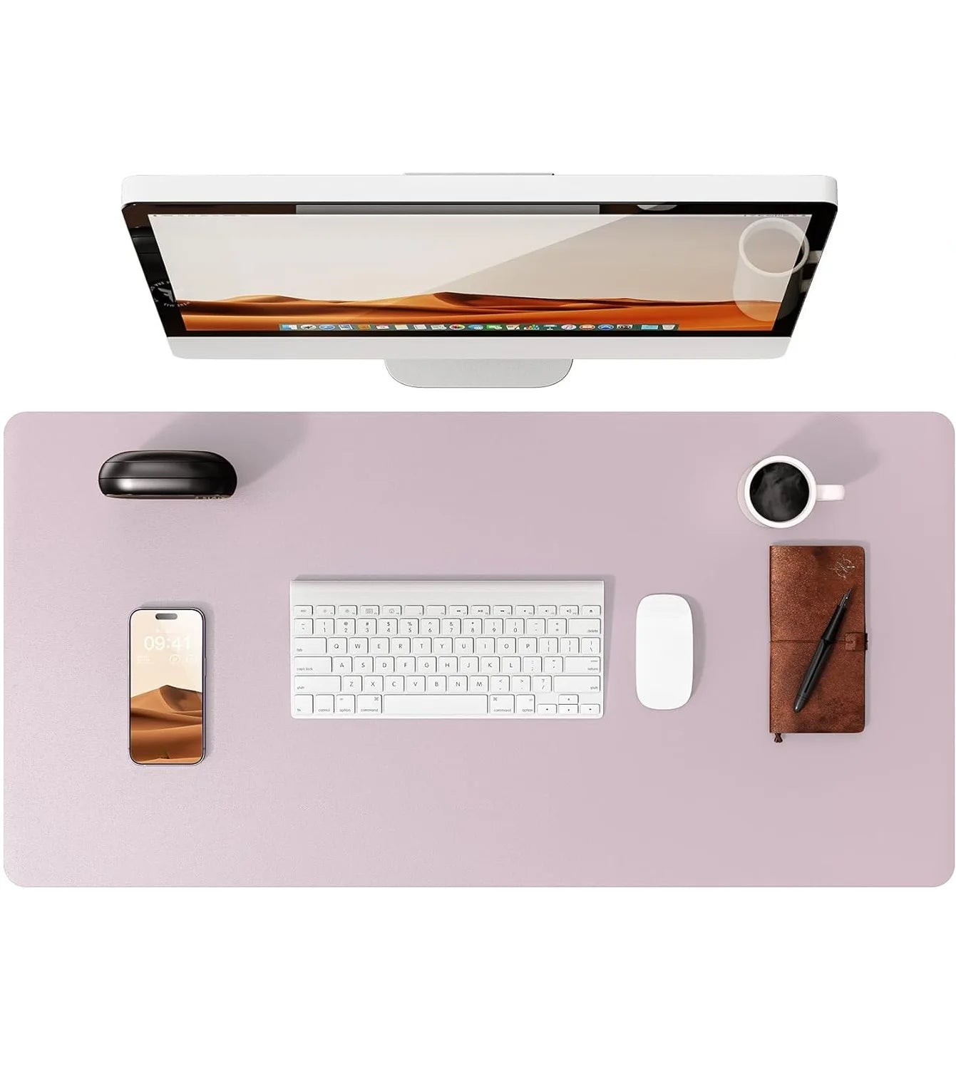 Large Mouse Pad,Office Desk Mat, Leather Desk Pad Protector, Non-Slip PU Leather Desk Blotter, Laptop Desk Pad