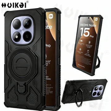 Case For Redmi Note 15 14 Pro Plus 5G Xiaomi 15T Pro MagSafe Stand Magnetic Holder Protection Stands Kickstand Protective Cover