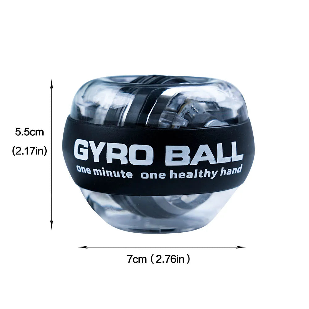 Self-Starting LED Gyro Ball Wrist Power Trainer Grip Strengthener Fitness Gyroscopic Ball for Arm Muscle Exercise Stress Relief