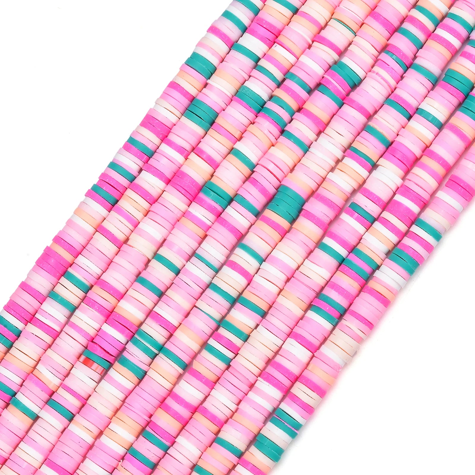 350pcs 6mm Flat Round Polymer Clay Beads Loose Spacer Beads for Jewelry Making DIY Needlework Bracelet Necklace Earrings