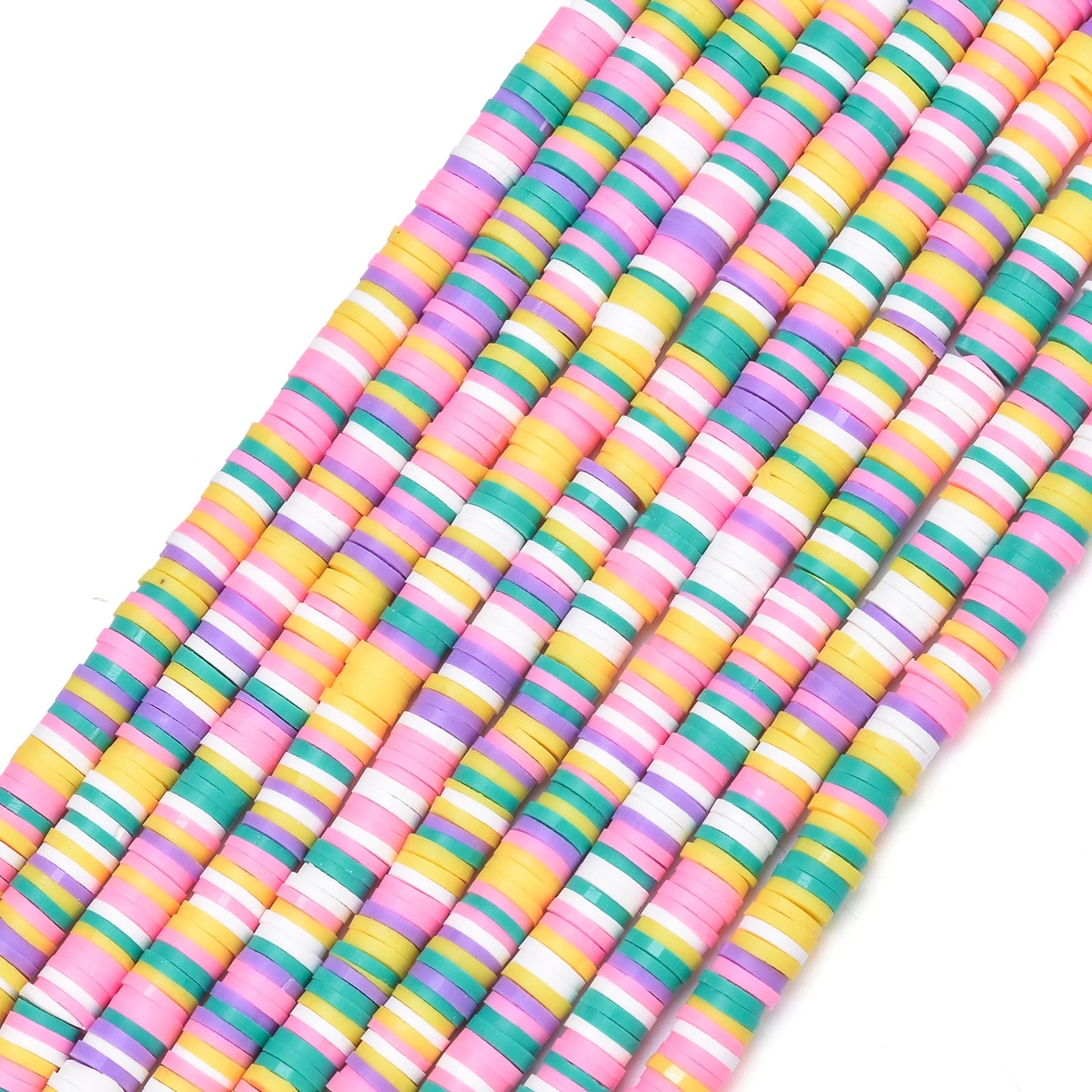 350pcs 6mm Flat Round Polymer Clay Beads Loose Spacer Beads for Jewelry Making DIY Needlework Bracelet Necklace Earrings