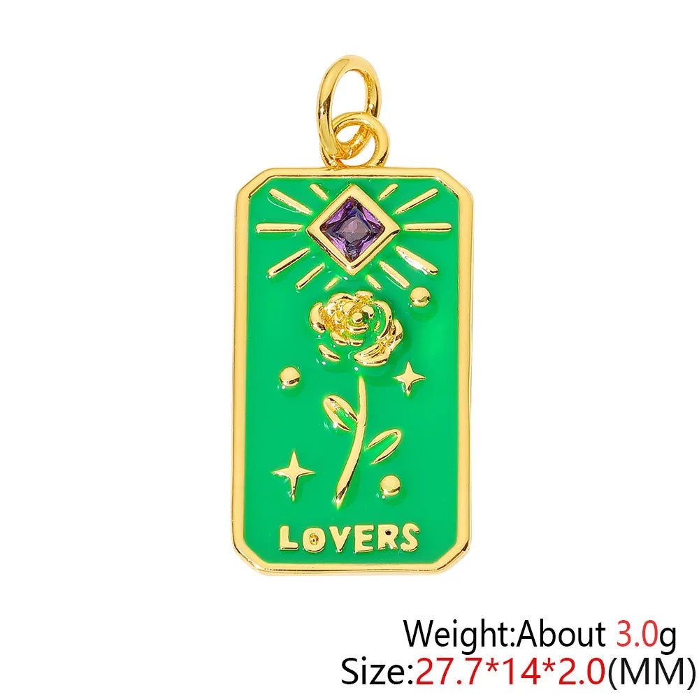HUAMI Colorful Cute Bear Enamel Necklace Pendant Handmade Prevent Allergy Multicolor Cubic Zirconia Charms Supplies Accessories