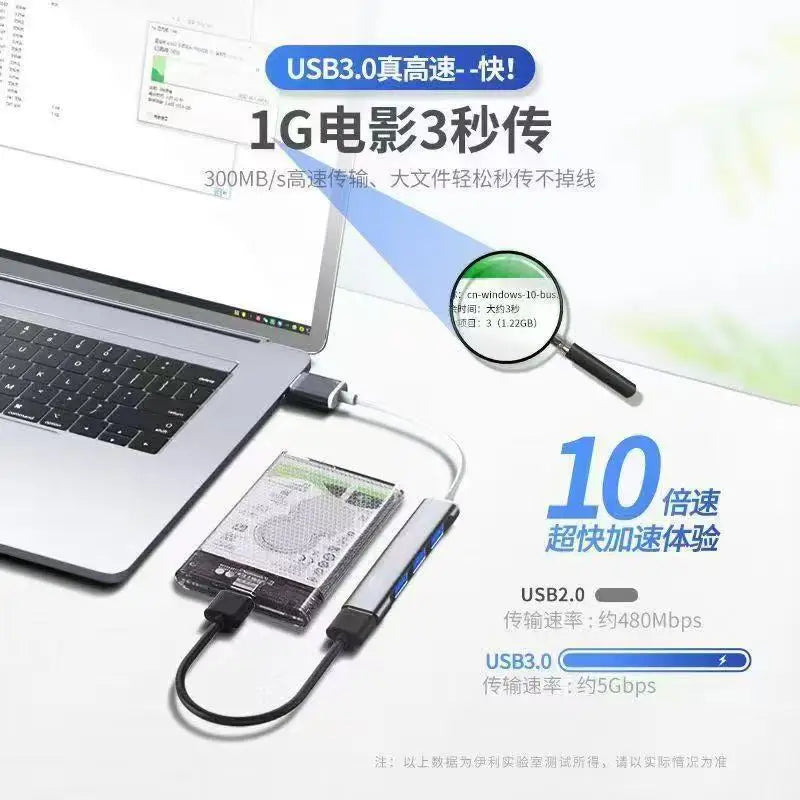 USB C HUB 3.0 Type C Extender 4 Port Splitter Adapter OTG Docking Station For Phone Macbook Pro 13 15 Air PC Laptop Computer Hub